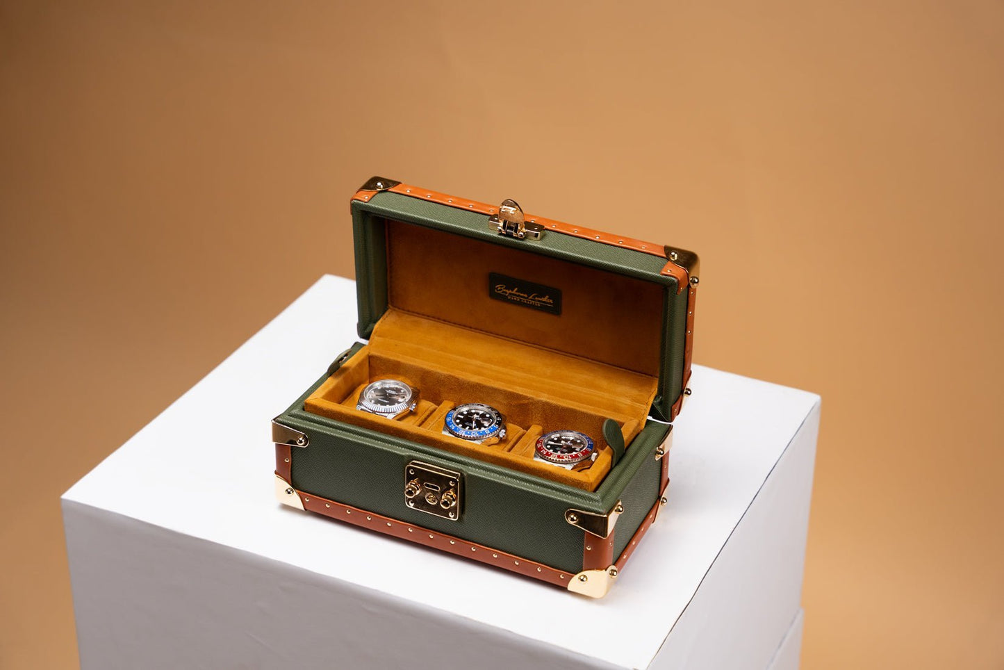 ペトラ ウォッチケース - サフィアーノ オリーブグリーン
